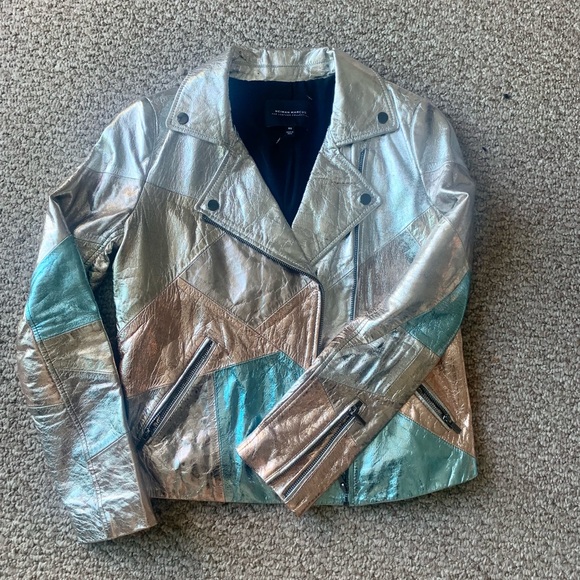 Bagatelle/ Neiman Marcus Metallic Leather Jacket - Picture 3 of 9